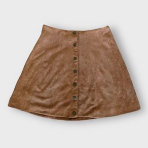Altar’d State | Button Front Suede Mini Skirt